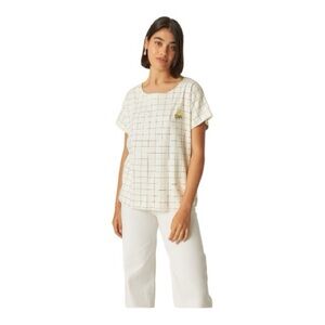 New SKFK Iride Gots Checks Pattern T-Shirt Size 6 Retail $84